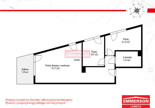 Taras 7,5m2, Widok na zieleń, 3-pokoje