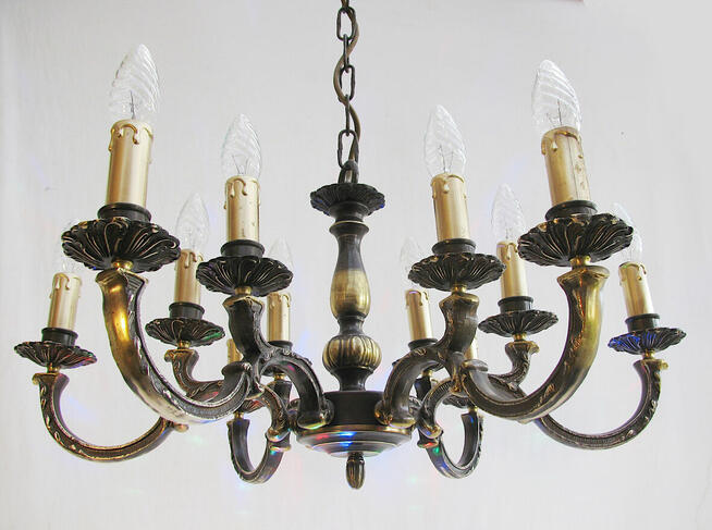 ~* Żyrandol Lampa 12 punktów * Mosiądz *~