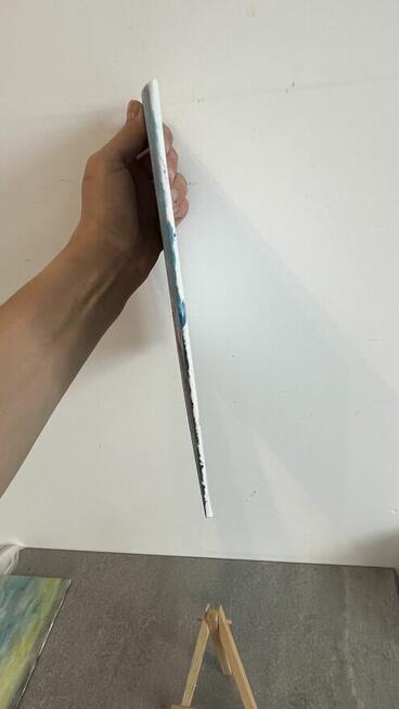 Obraz”Zachód nad jeziorem” olej na płótnie 20×20 cm