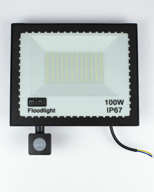 Naświetlacz LED 100W IP67 + czujnik ruchu PIR | 6500K | kąt