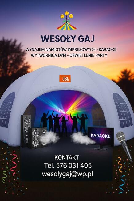 Wesoły Gaj - wynajem namiotów i sprzętu imprezowego