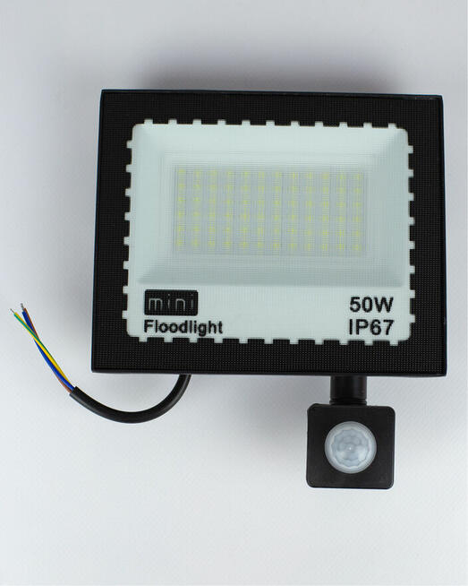 Naświetlacz LED 50W IP67 + czujnik ruchu PIR | 6500K | kąt 1