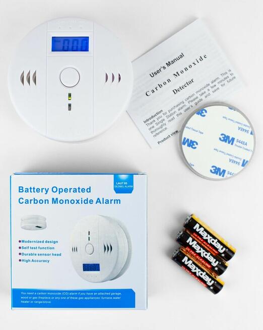 Czujnik Tlenku Węgla (CO) - LCD, baterie i uchwyt gratis
