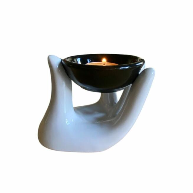 Kominek aromatyczny - stylizowane dłonie - ceramika