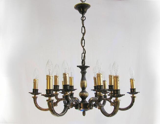 ~* Żyrandol Lampa 12 punktów * Mosiądz *~