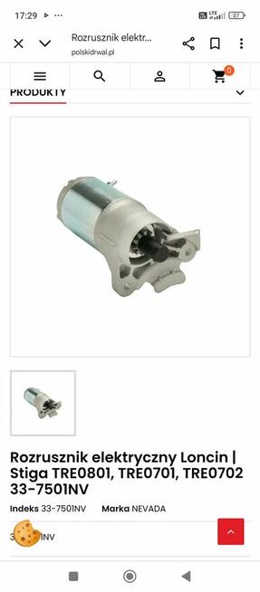 Rozrusznik loncin honda tre 07 tre08 Stiga Stiga