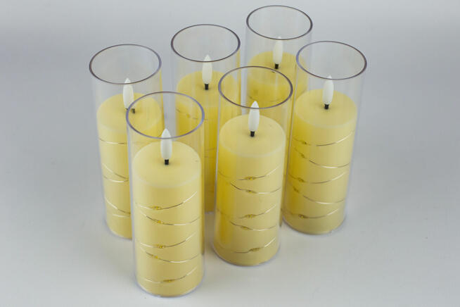 Zestaw 6 LEDowych zniczy w szkle + baterie GRATIS – 65 zł