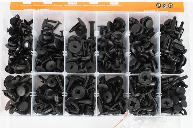 Zestaw klipsów samochodowych 229 szt. (15 rozmiarów) + narzę