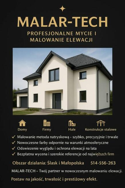 Malowanie elewacji, Mycie Elewacji, impregnacja ślask małopol