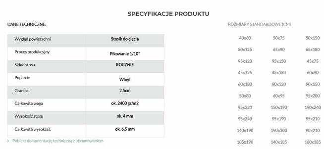 Mata z logo Patio pod wymiar z najazdem gr. 6.5 mm