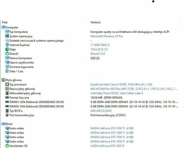 I Core i3-9100F + MSI H310M PRO M2 PLUS + Zotac GF GTX 1050T