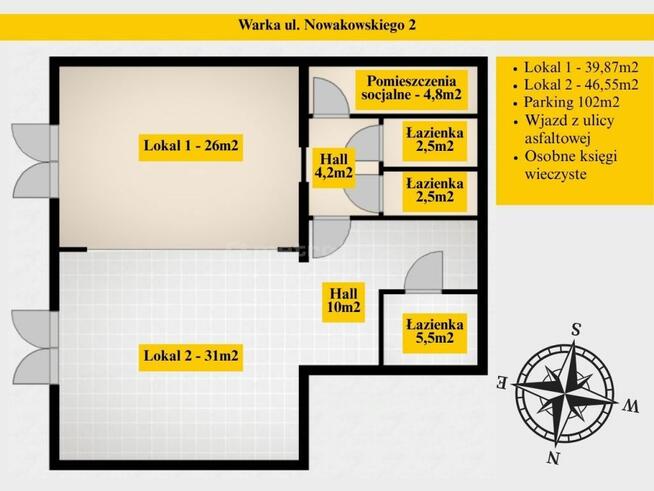 2 niezależne lokale w Warce o łącznej pow. 86m2