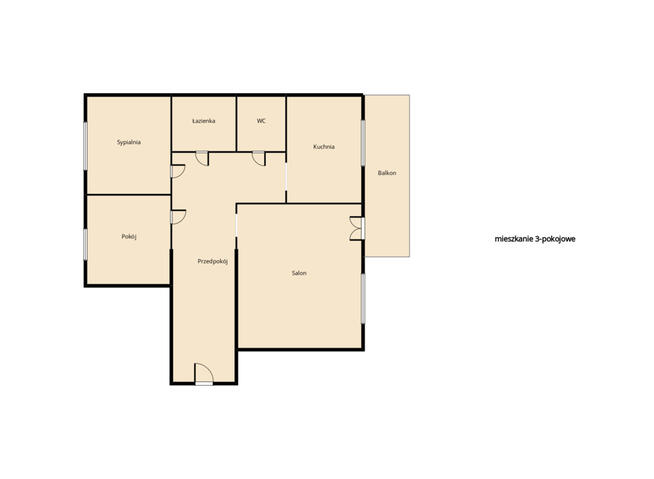 Na sprzedaż mieszkanie 3-pokojowe z dużym balkonem