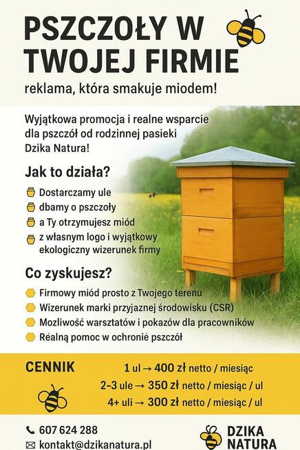 Ule firmowe • Miód z logo firmy • CSR • Pasieka Dzika Natura
