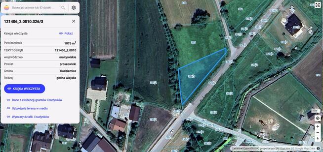 Działka rolno-budowlana 40 km od Krakowa