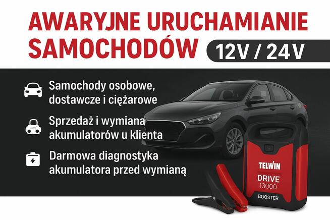 Awaryjne uruchamianie samochodów 12V/24V, Wymiana Akumulator