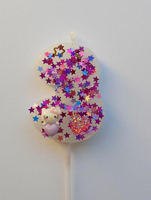 Świeczka urodziny cyferki zapalają się same po zdmuchnięciu.