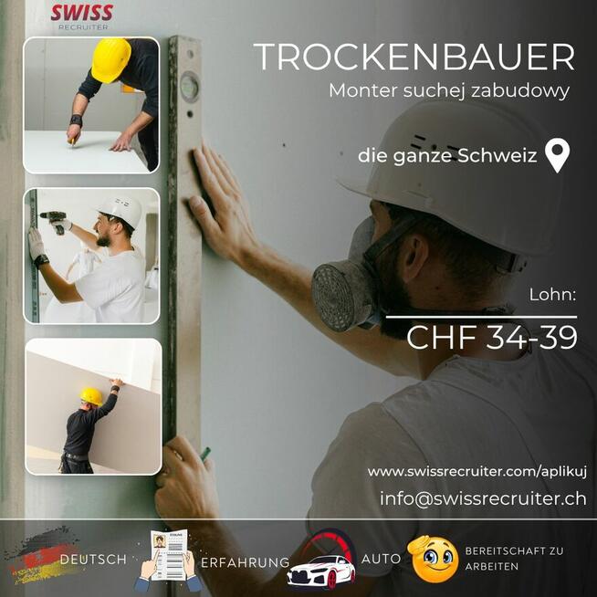 Monter GK / Regipsiarz (Trockenbauer)