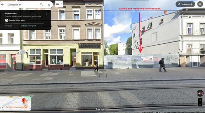 Działka w centrum Gorzowa Wlkp. pod plombę mieszkaniową