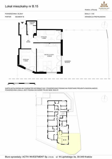 Mieszkanie z zielonym ogródkiem 168 m2. Ul. Ruczaj_M15