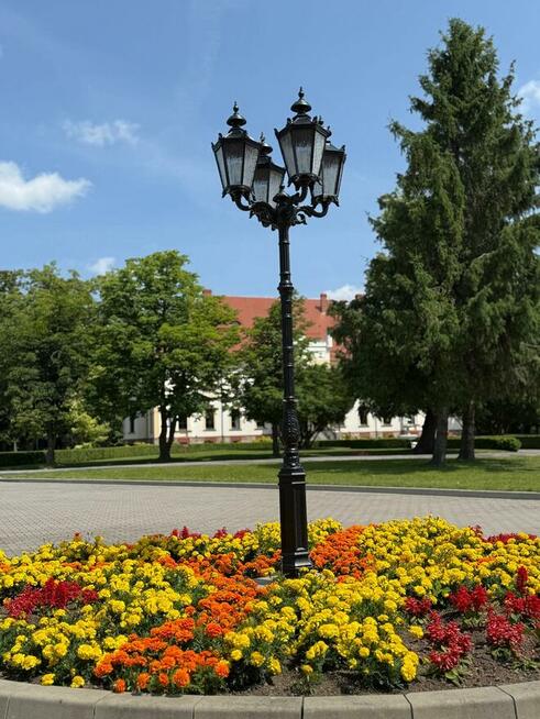 ogrodowa parkowa latarnia żeliwna 4xlampion H-316cm