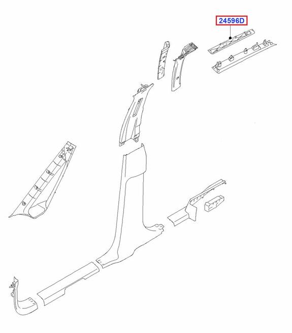 Zatyczka prawej listwy wykończenia boku dachu Galaxy S-max