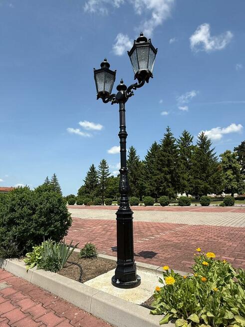 ogrodowa parkowa latarnia żeliwna 2xlampion H-3000mm