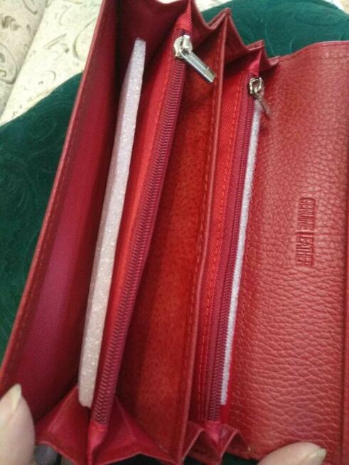 Portfel damski skórzany w kolorze bordo