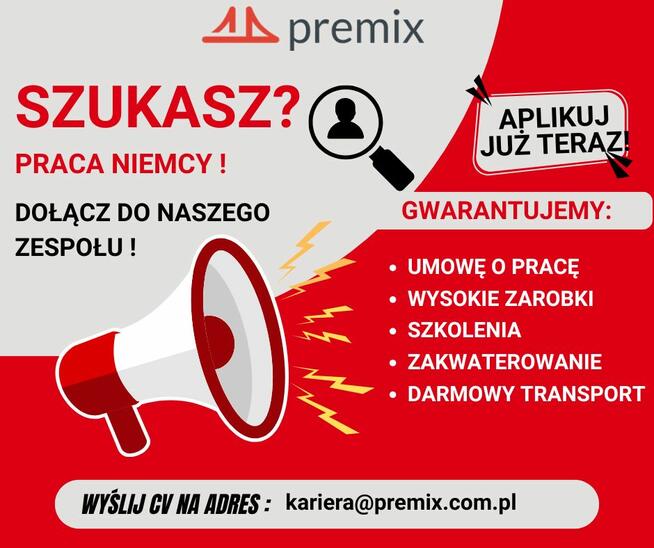 Niemcy praca za granicą przy prefabrykacji w hali