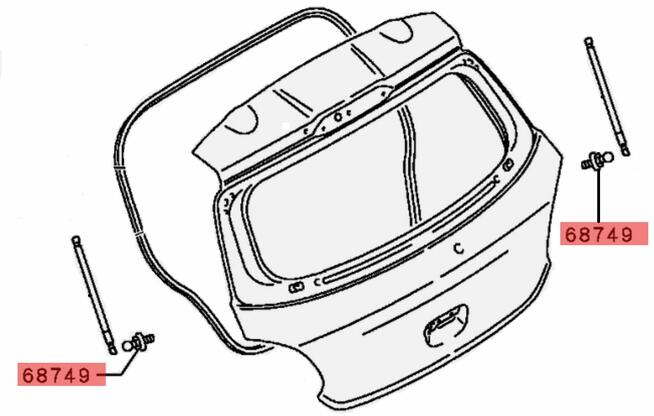 Mocowanie przegub kulowy siłownika klapy Mitsubishi ASX