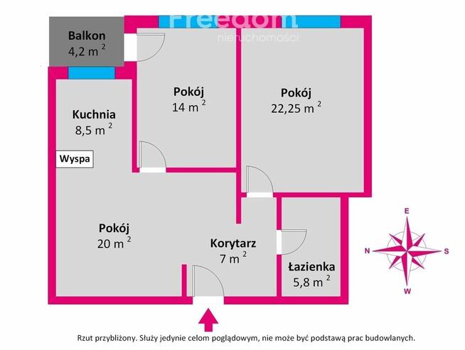 3-pokojowe mieszkanie z balkonem oraz piwnicą 79m²