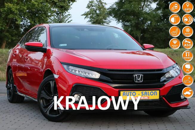 Honda Civic krajowy,2-wł, serwis, model 2018,dach szklany panoramiczny