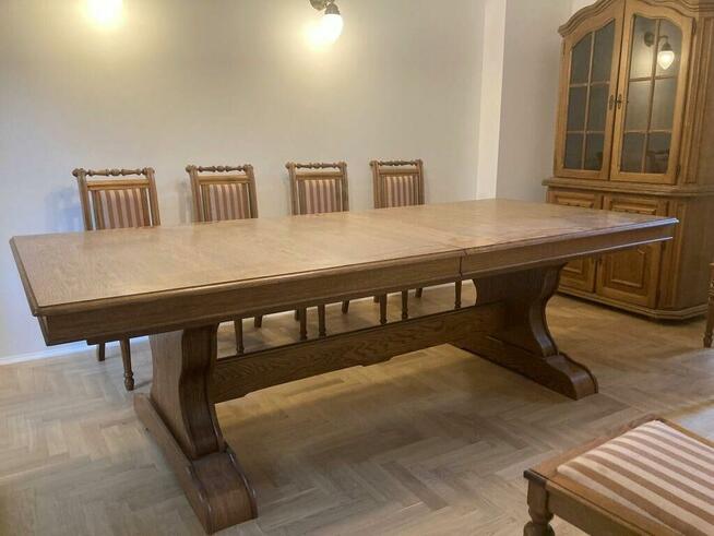 SWARZEDZKI ponadczasowy debowy stol z krzeszlami na 12-16 os