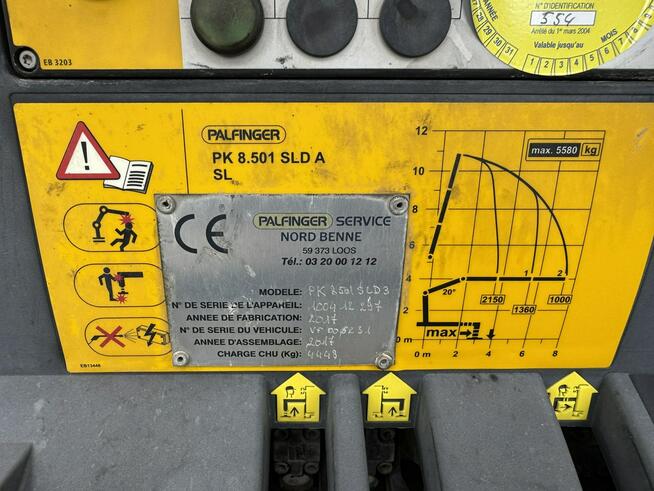 D14 wywrotka 3 stronna, Hds palfinger pk 8501