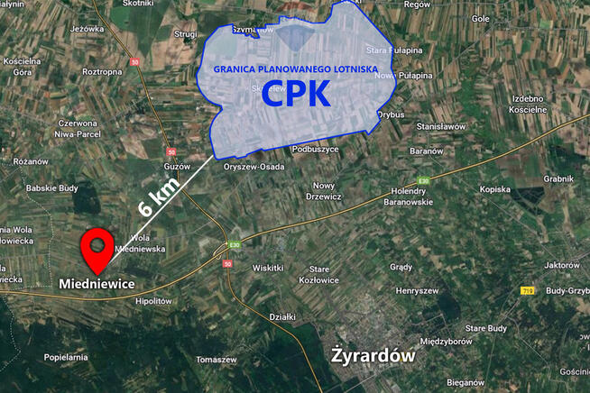 Dla inwestora - teren 1,5ha w sąsiedztwie CPK