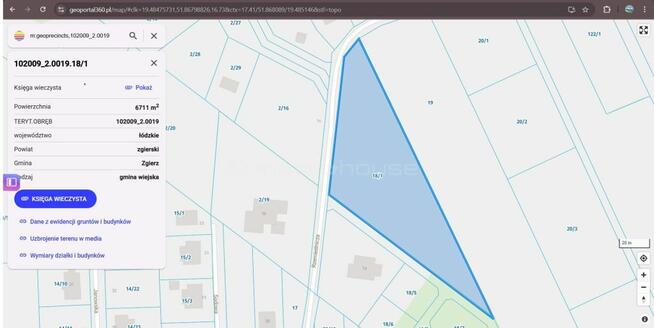 Działka 6711 m.kw, Janów/Józefów gm. Zgierz