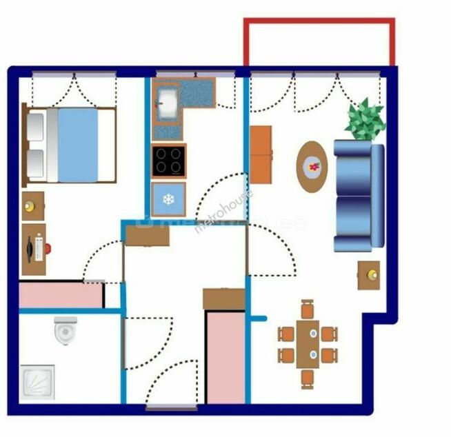 2-pokojowe mieszkanie z balkonem Szarlej