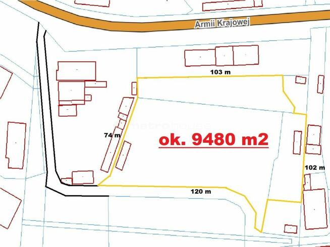 Na sprzedaż: działka 9480 m² Armii Krajowej