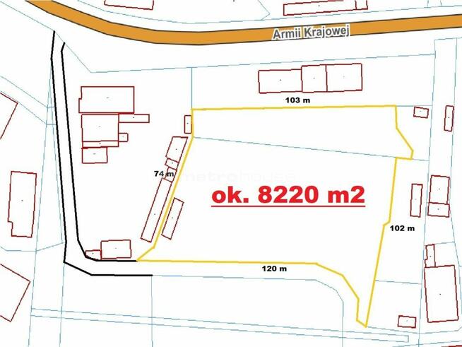 Wynajmij teren w centrum 8220 m², Armii Krajowej