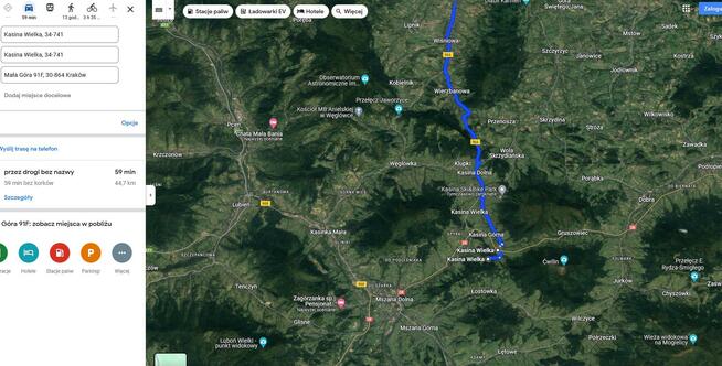 Działka rolna Kasina Wielka gm. Mszana Dolna