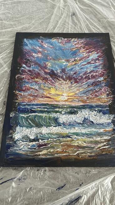 Obraz olejny „Taniec światła i fali”