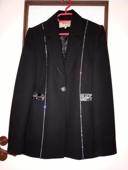 czarna marynarka z cyrkoniami rozmiar 38