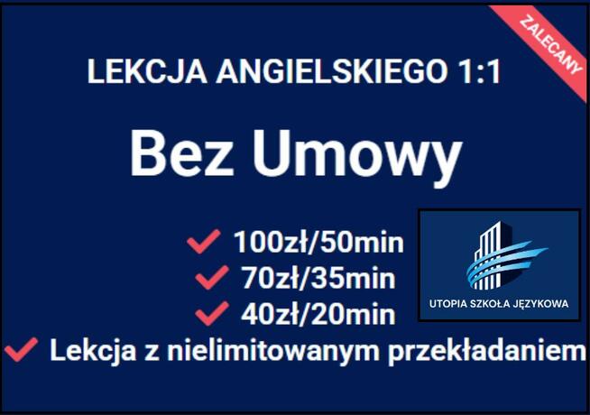 LEKCJA 1:1 PIERWSZE 4 LEKCJE 50zł/50min do 15-09!