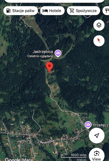 Dzialka rekreacyjno leśna 2200 metrów pewel mała