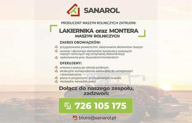 LAKIERNIK - MONTER MASZYN ROLNICZYCH