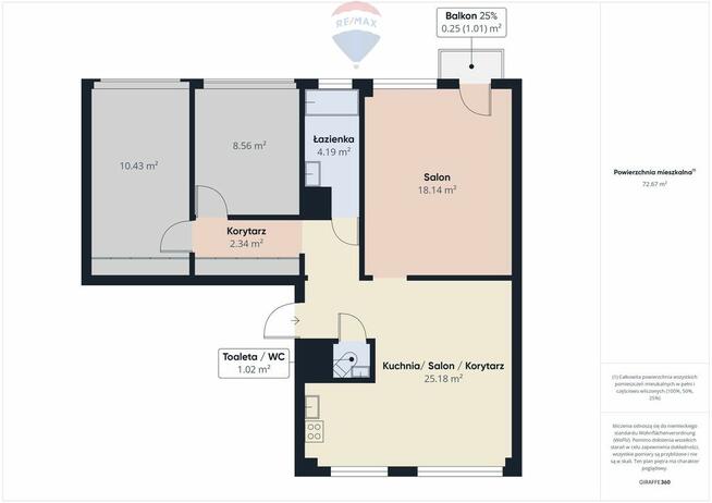 Mieszkanie 3 pokoje | 72,8 m2 Olsztyn, Podgrodzie