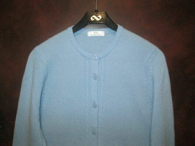 sweter niebieski wełna merino rozmiar M rozpinany