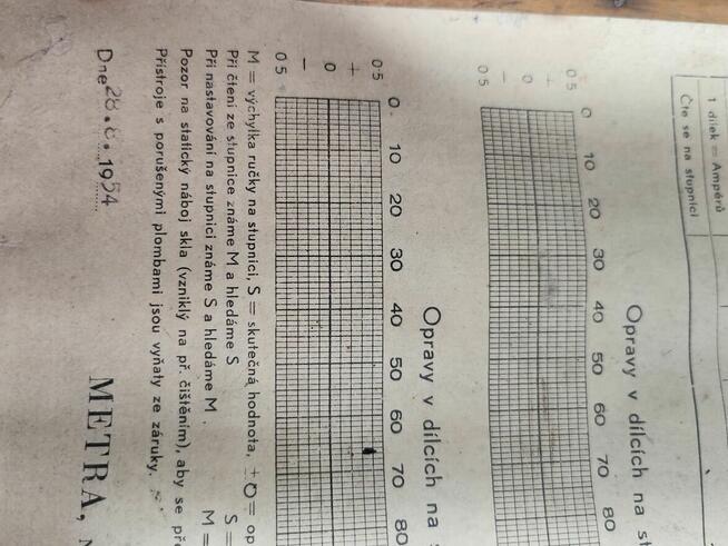 zabytkowy woltomierz analogowy firmy Metra Blansko.