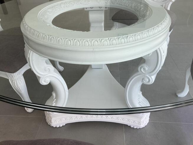 Włoski komplet stół krzesła hart szklany stylowy ekskluzywny