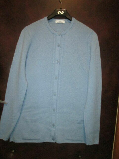 sweter niebieski wełna merino rozmiar M rozpinany